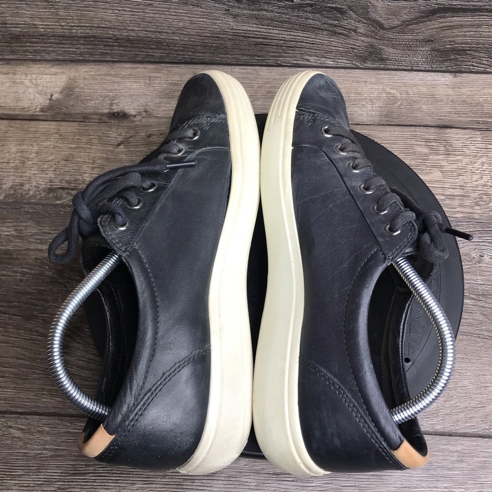 ECCO Soft 7 Casual Leather Shoes Black White Men’s Size 8 - Picture 6 of 9